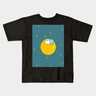 Cat, Moon, Stars Kids T-Shirt